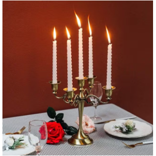 Vintage Grandeur: Antique Bronze Five-Arm Candelabra