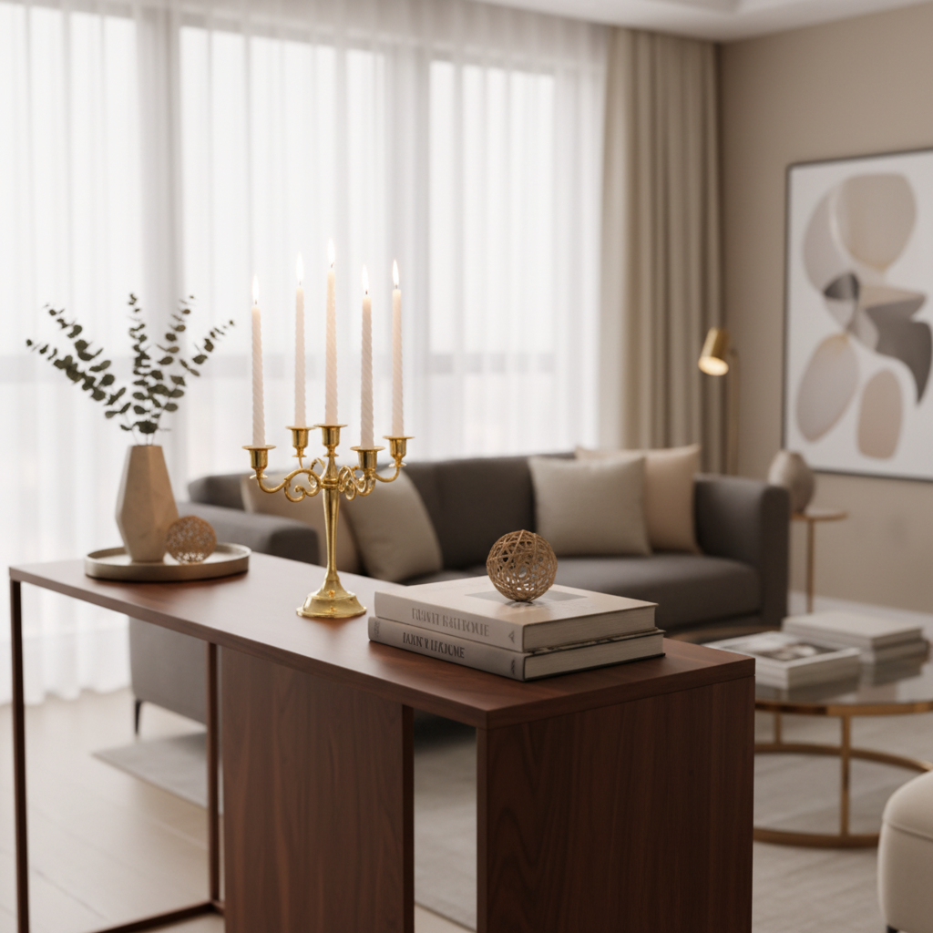 Timeless Radiance: Classic Golden Five-Arm Candelabra