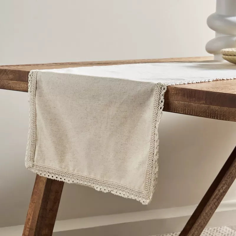 "Lace Whisper" Cotton Table Runner