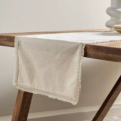 "Lace Whisper" Cotton Table Runner
