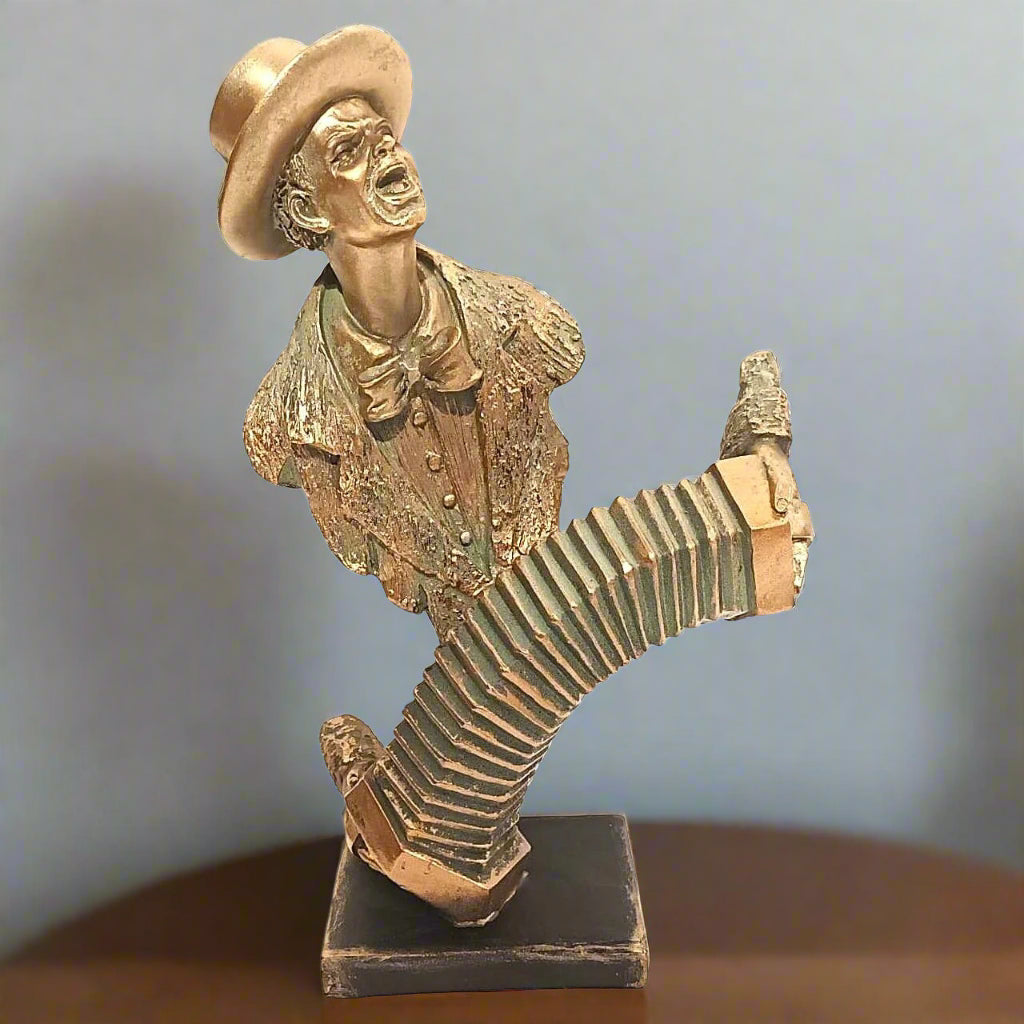 The Bronze Balladeer: Captivating Accordion Player Sculpture