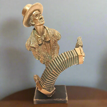 The Bronze Balladeer: Captivating Accordion Player Sculpture