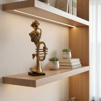 Smooth Sounds: The Bronze-Toned Trumpet Player Sculpture