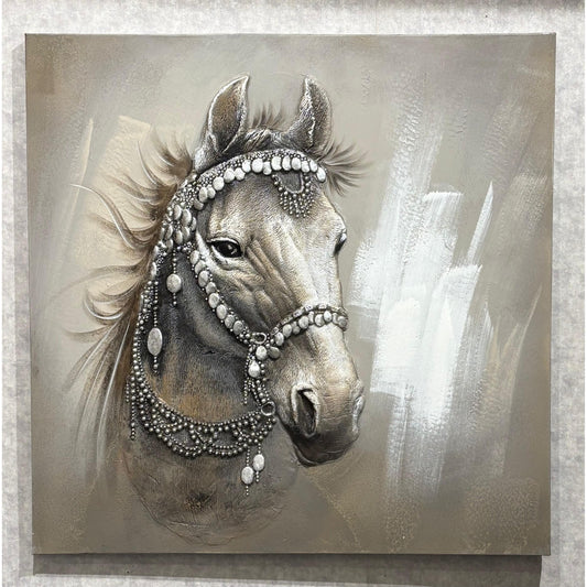 Majestic Embellished Horse Portrait Canvas Art