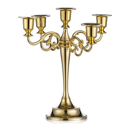 Timeless Radiance: Classic Golden Five-Arm Candelabra