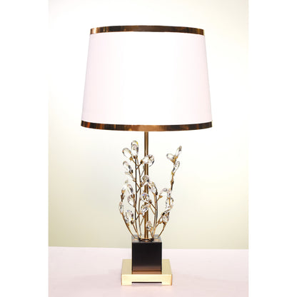 Luminous Botanical: Crystal-Adorned Table Lamp