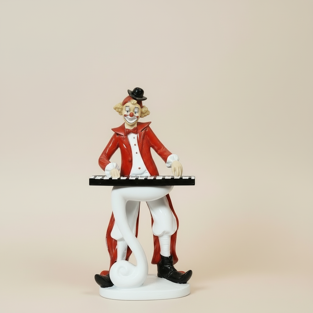 Melody Maker: Whimsical Clown Figurine with Keyboard