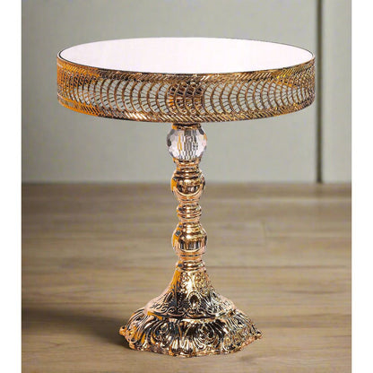 Regal Radiance: Ornate Gold & Crystal Display Stand
