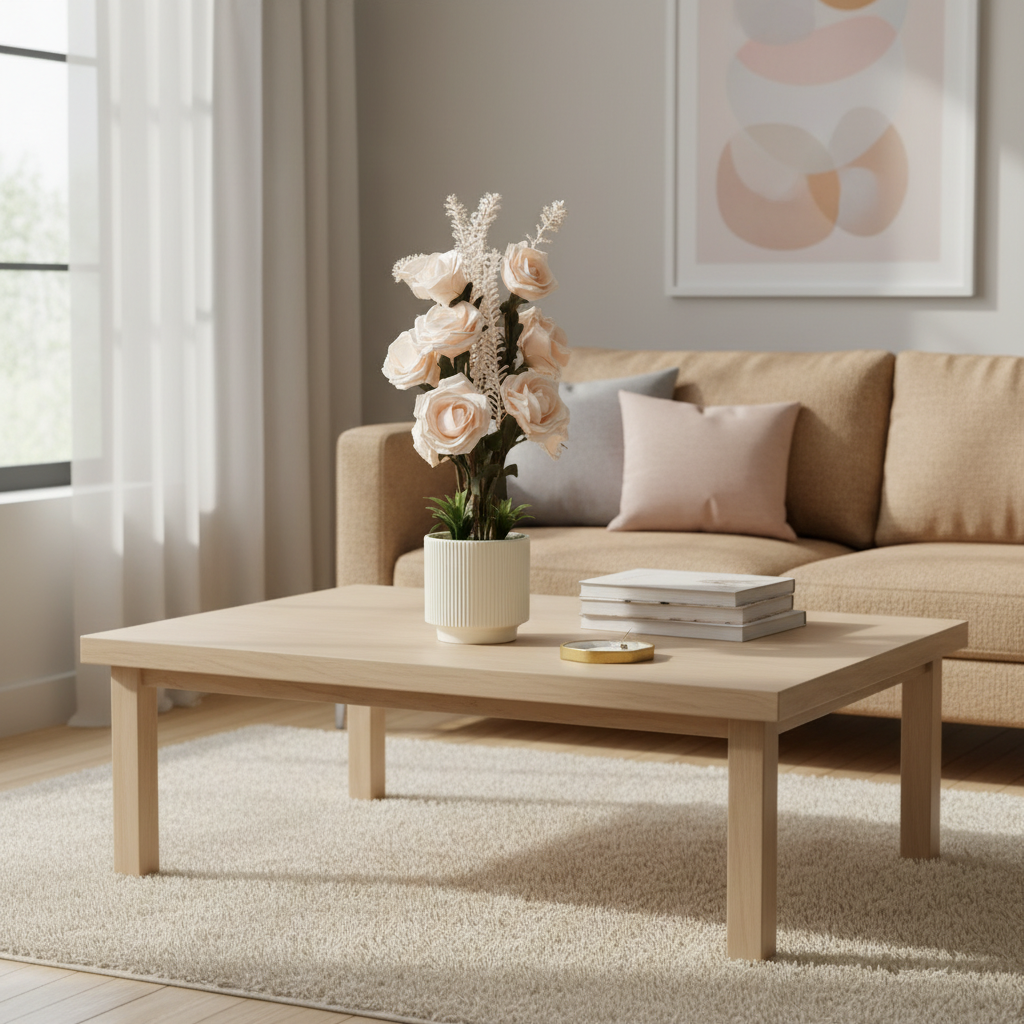 Soft Blush Serenity: Artificial Rose Arrangement in Ceramic Ribbed Pot