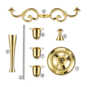 Gilded Grandeur: Classic 3-Arm Gold Candelabra