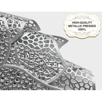 Elegant Silver PVC Floral Cutout Table Runner – Decorative Hollow Lace Design for Modern Dining