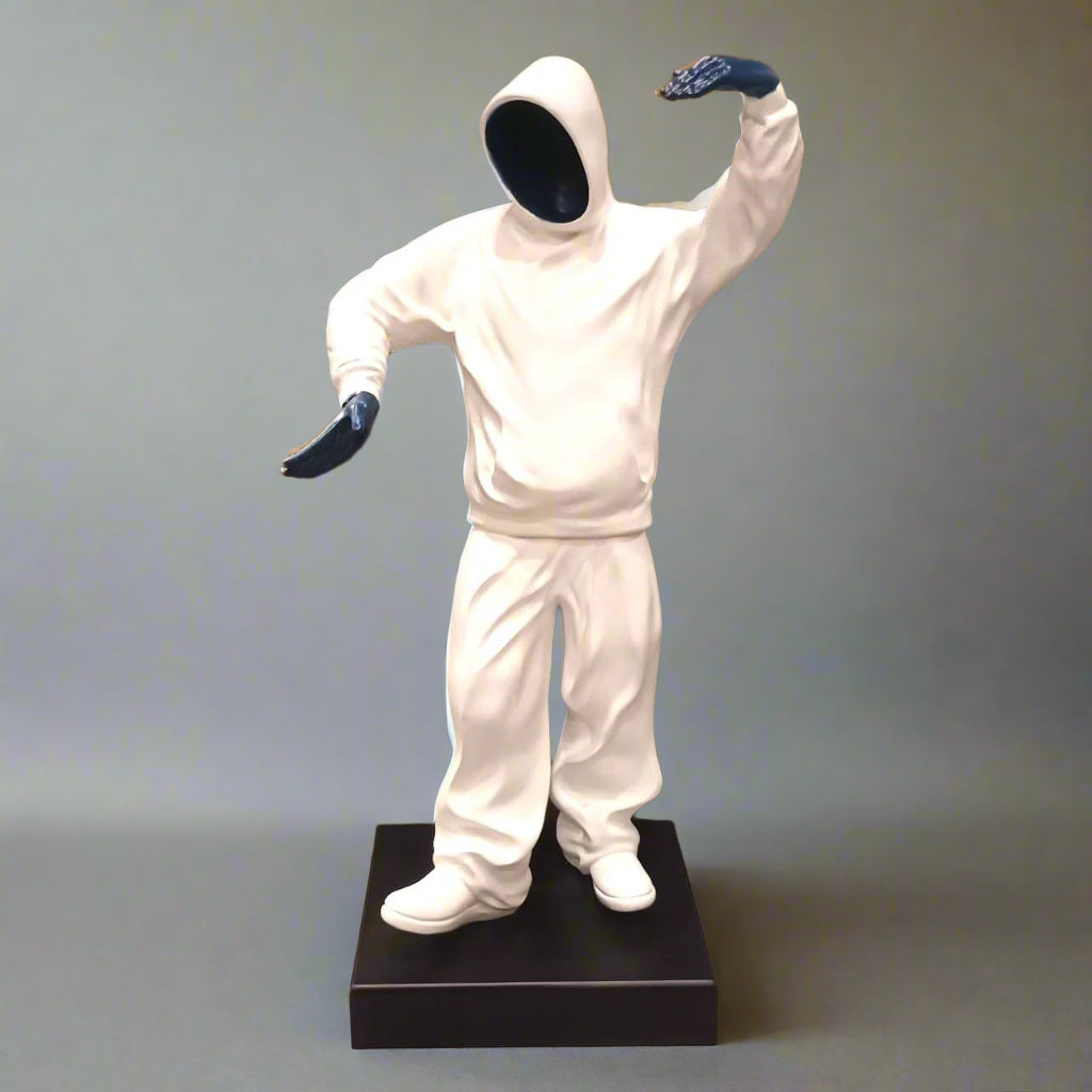 Dynamic Aura: Stylized Hoodie Figure in Action