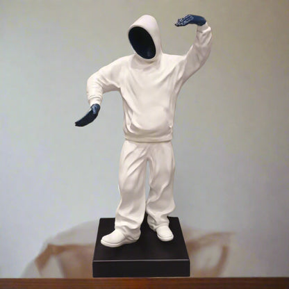 Dynamic Aura: Stylized Hoodie Figure in Action