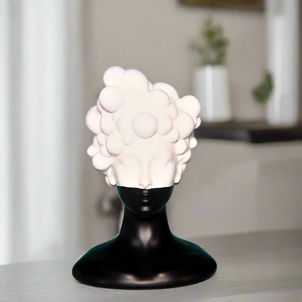 Modern Seraph: Abstract Dual-Tone Bust Sculpture