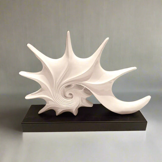 Nautilus Echo: Abstract Spiral Sculpture in Glossy White