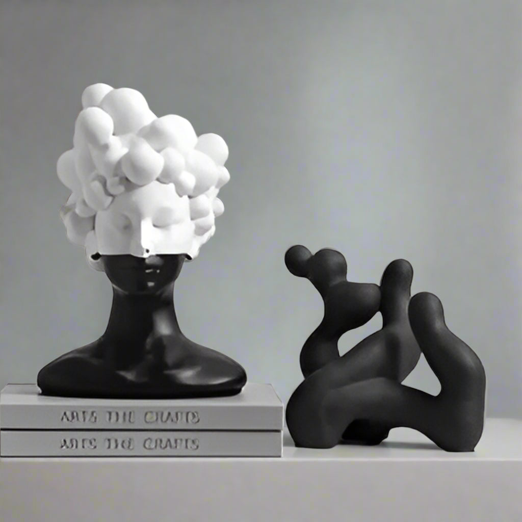 Modern Seraph: Abstract Dual-Tone Bust Sculpture