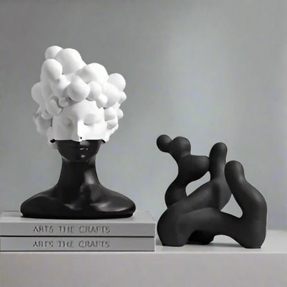 Modern Seraph: Abstract Dual-Tone Bust Sculpture