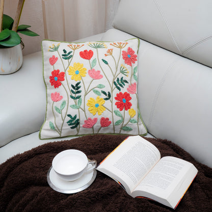 Garden Path Embroidered Cushion Cover