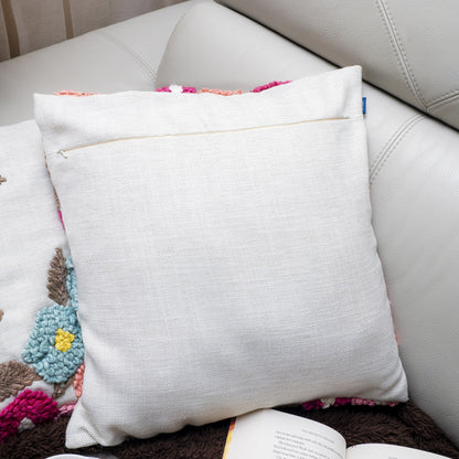 Floral Cluster Embroidered Cushion Cover