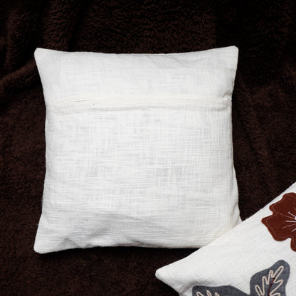 Elegant Hand-Embroidered Floral Cushion Covers