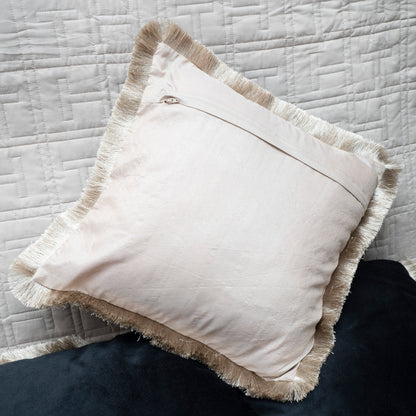 Velvet Noir Fringe Cushion Cover
