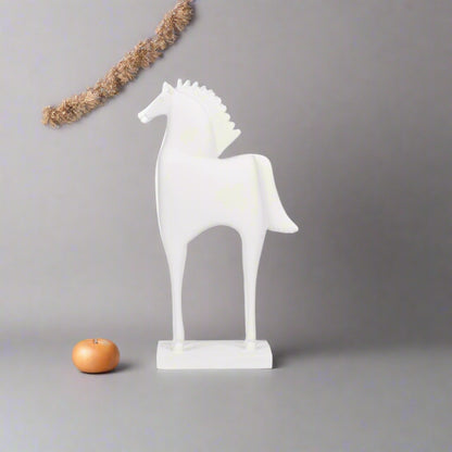 Ethereal White Horse Sculpture