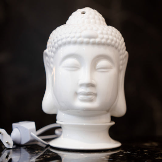 Serene White Ceramic Buddha Head Electric Aroma Diffuser