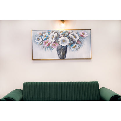 Textured Elegance: A Serene Floral Still Life