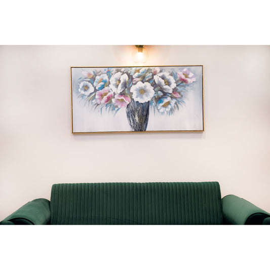 Textured Elegance: A Serene Floral Still Life