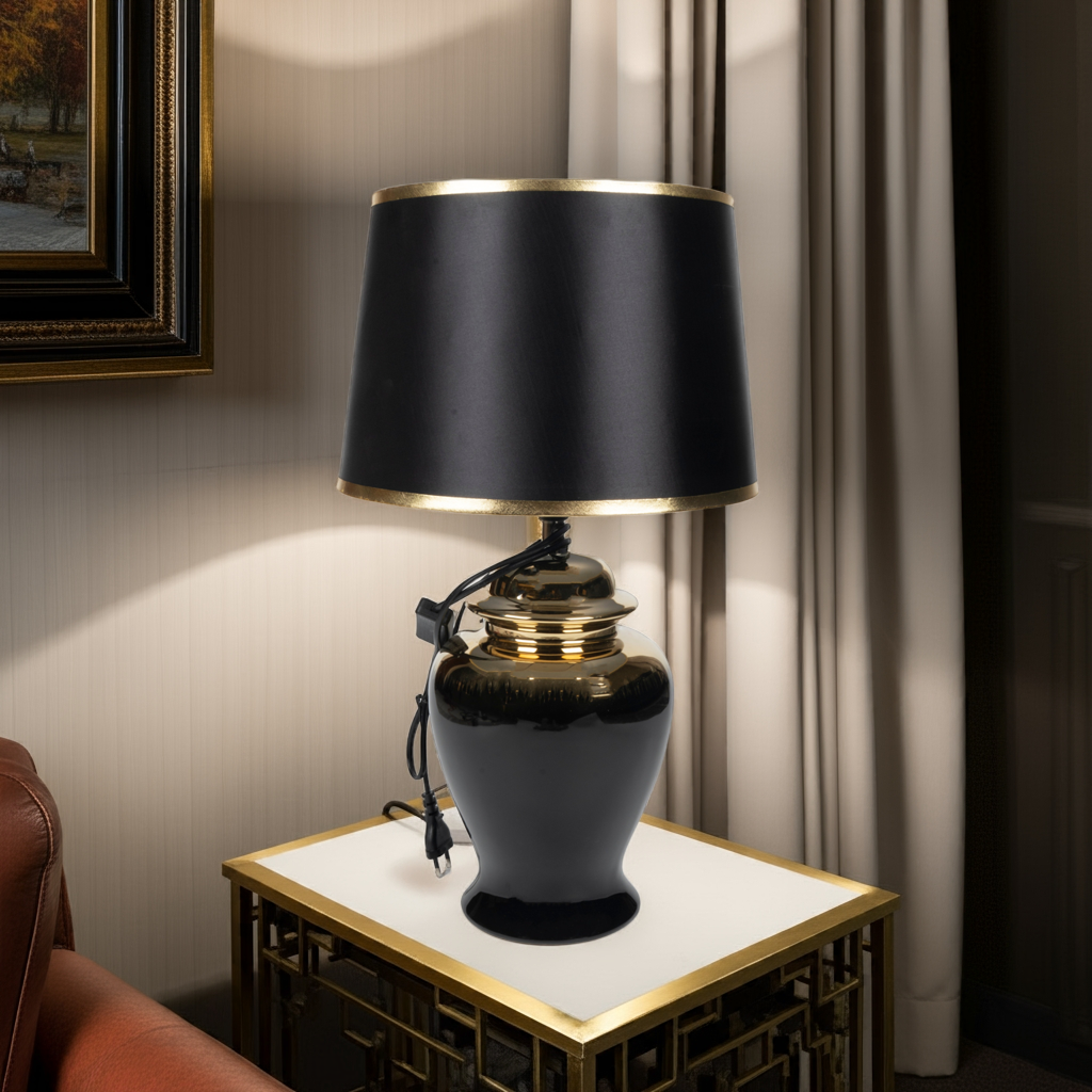 Regal Black and Gold Table Lamp
