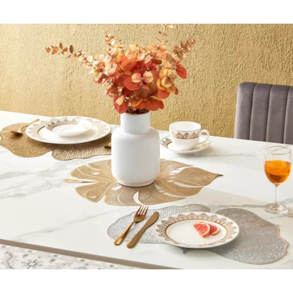 Elegant Ginkgo Leaf Placemat - Silver (Set of 2)