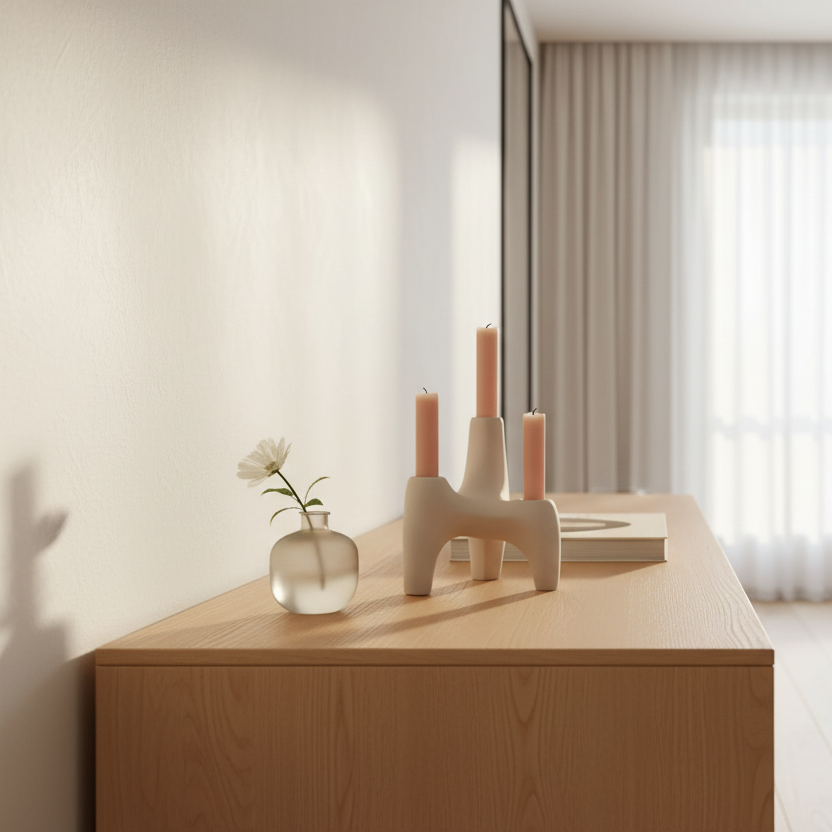 Modern Abstract Ceramic Triple Candle Holder