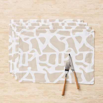 Modern Abstract Giraffe Print Cotton Placemats (Set of 4)