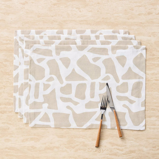 Modern Abstract Giraffe Print Cotton Placemats (Set of 4)