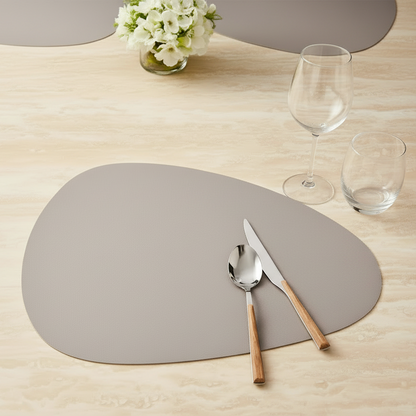 Modern Organic Shape PVC Placemat in Stone Grey