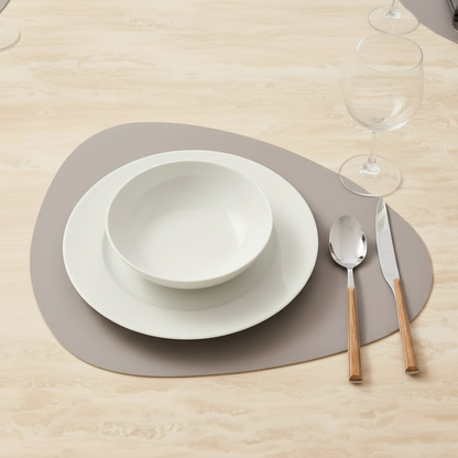 Modern Organic Shape PVC Placemat in Stone Grey