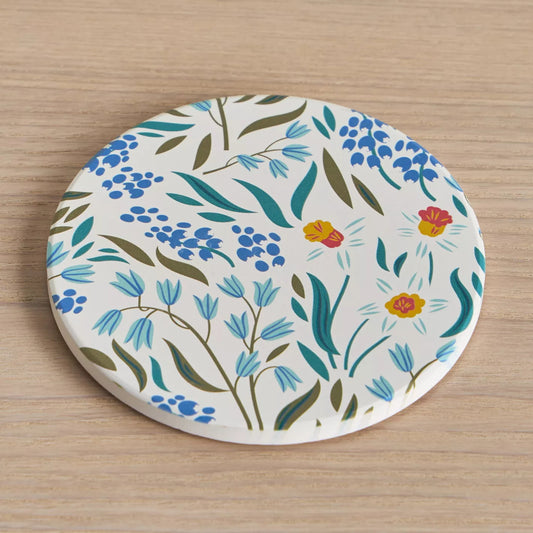 Floral Meadow Round Ceramic Coasters (Set of 4)