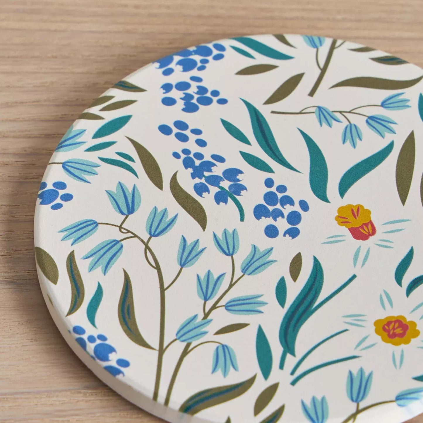 Floral Meadow Round Ceramic Coasters (Set of 4)