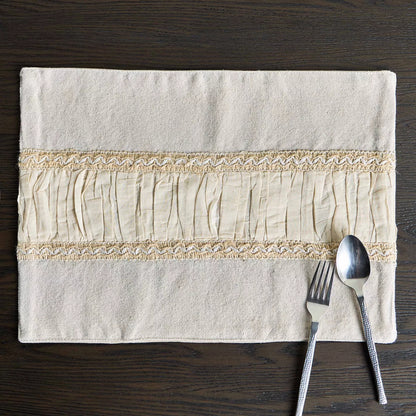 Rustic Chic Ruffled Cotton & Lace Placemat (Set of 4)