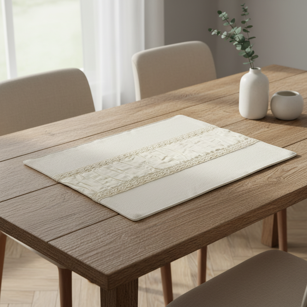 Rustic Chic Ruffled Cotton & Lace Placemat (Set of 4)