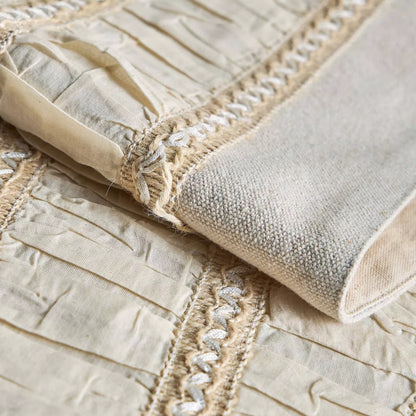 Rustic Chic Ruffled Cotton & Lace Table Runner