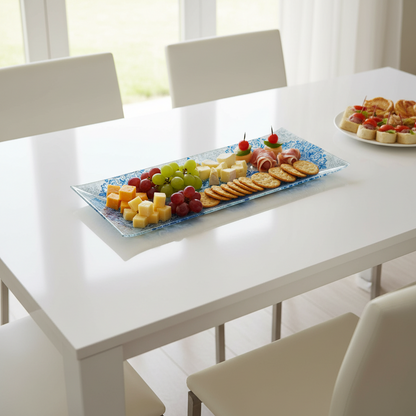 Blue Medallion Rectangular Tray