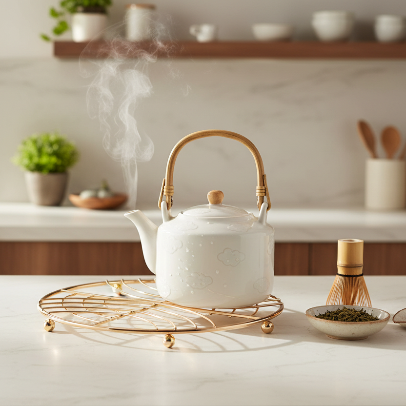 Elegant Gold-Toned Iron Trivet (Set of 2)