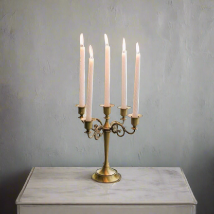 Vintage Grandeur: Antique Bronze Five-Arm Candelabra