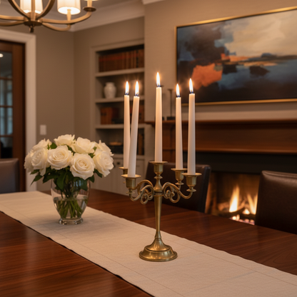 Vintage Grandeur: Antique Bronze Five-Arm Candelabra