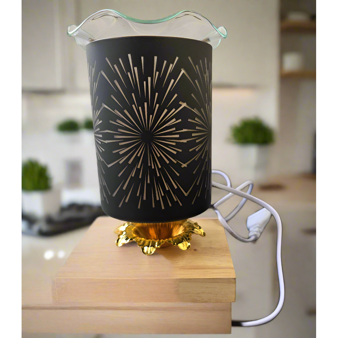 Celestial Burst Electric Aroma Diffuser with Glass Dish