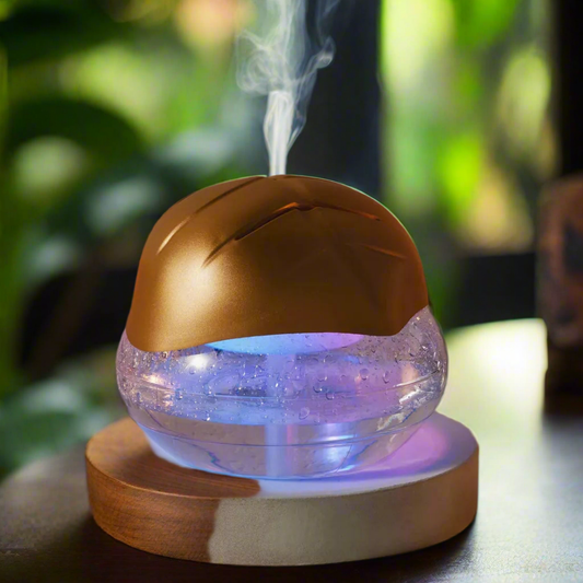 Modern Aura Gold Air Revitalizer – Ultrasonic Air Purifier with Ambient LED Lighting