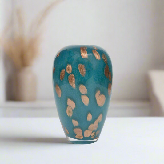 Copper Confetti Hand-Blown Glass Vase