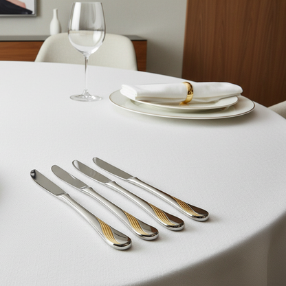Gilded Edge: Elegant Stainless Steel Knives with Gold-Toned Handles (set of 6)
