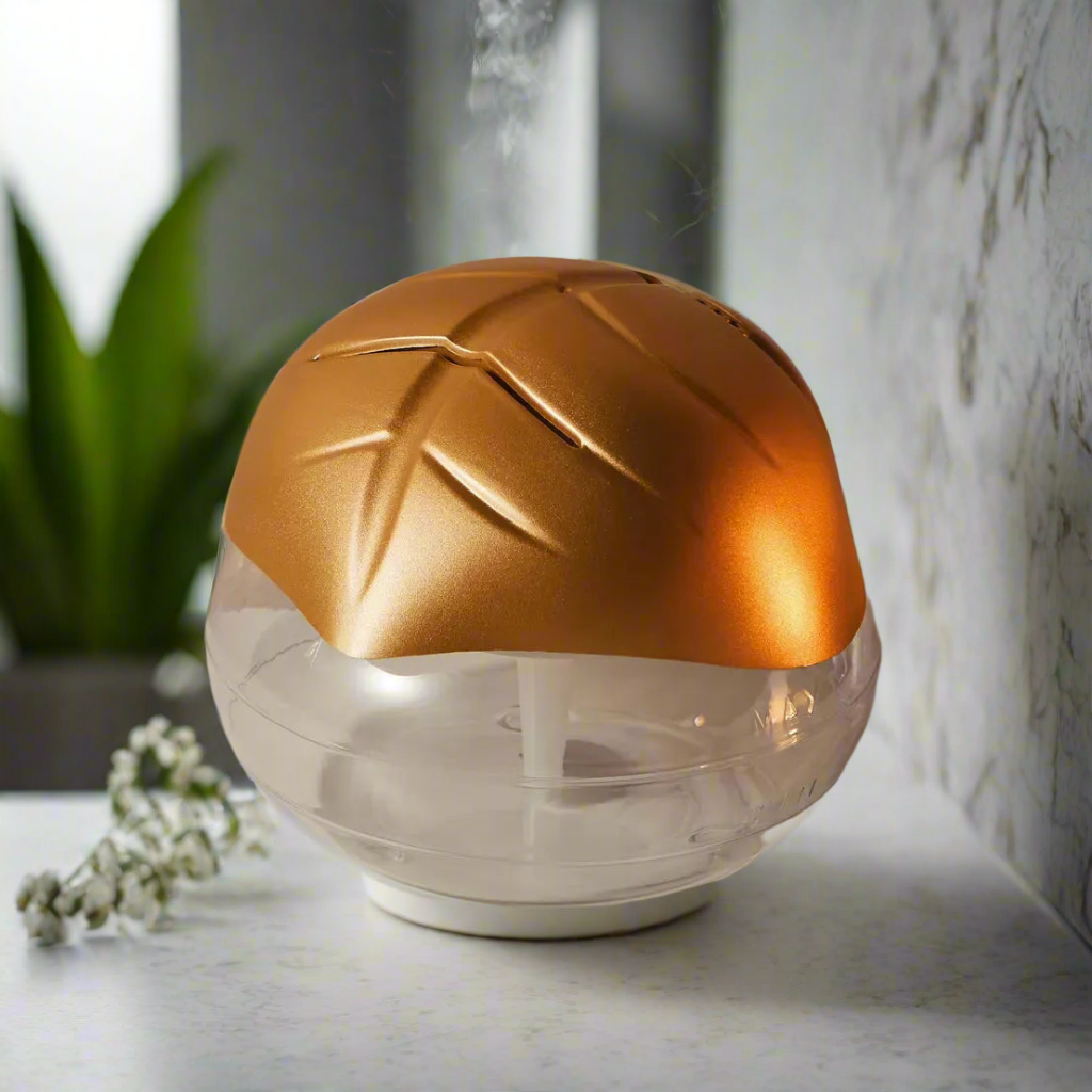 Modern Aura Gold Air Revitalizer – Ultrasonic Air Purifier with Ambient LED Lighting